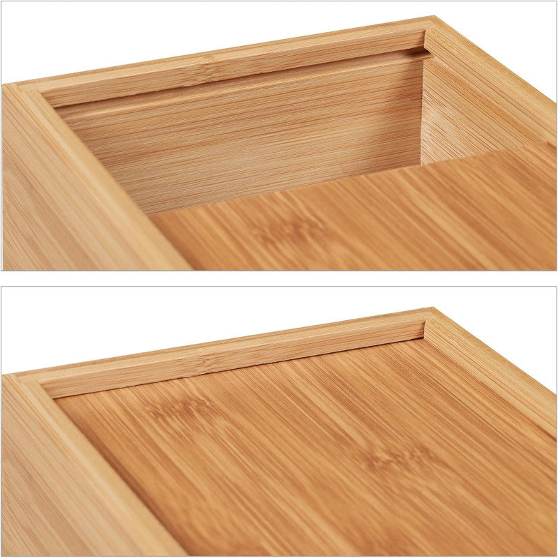 Bamboo Tissue Box Holder - Modern Rectangle Natural Wooden Facial Tissue Box Cover for Bathroom, Dining Room