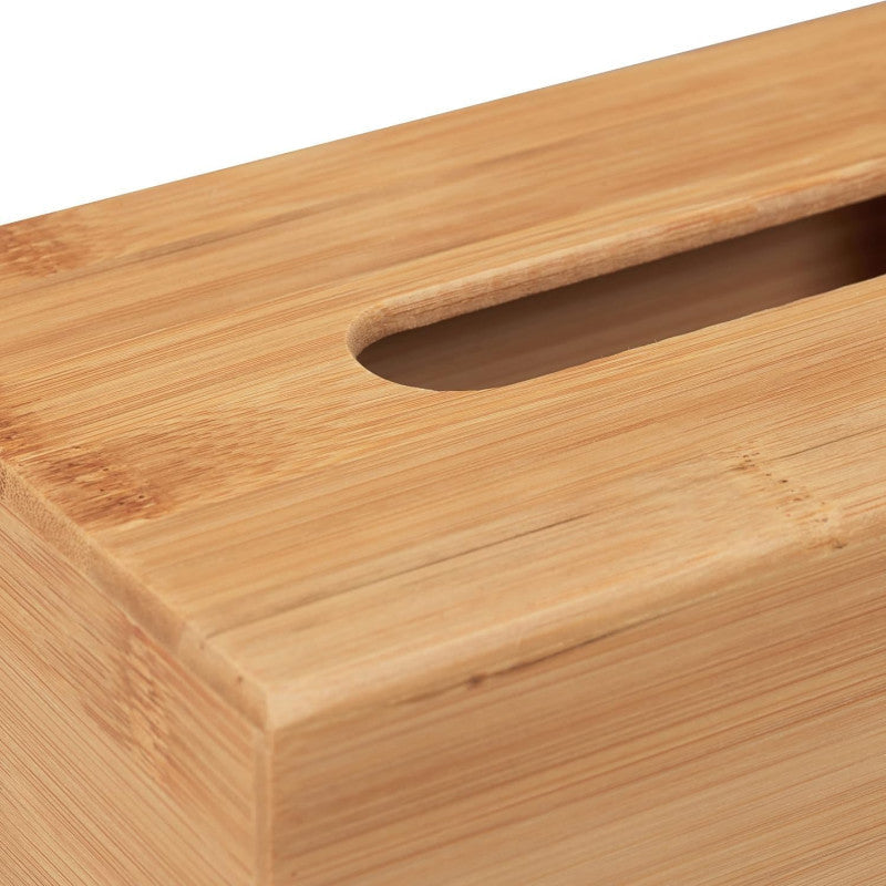 Bamboo Tissue Box Holder - Modern Rectangle Natural Wooden Facial Tissue Box Cover for Bathroom, Dining Room