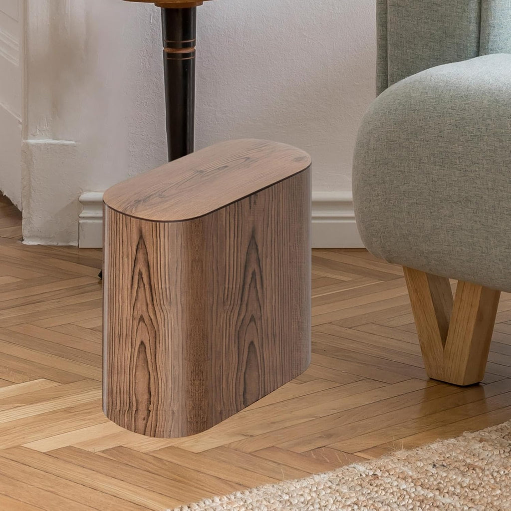 Bathroom Trashcans with Lids, Plastic Marble Wood Pattern Trash Can Small Garbage Bin with Lid for Bathroom, Modern Waste Basket for Home Indoor Hotel, Waste Collection and Storage