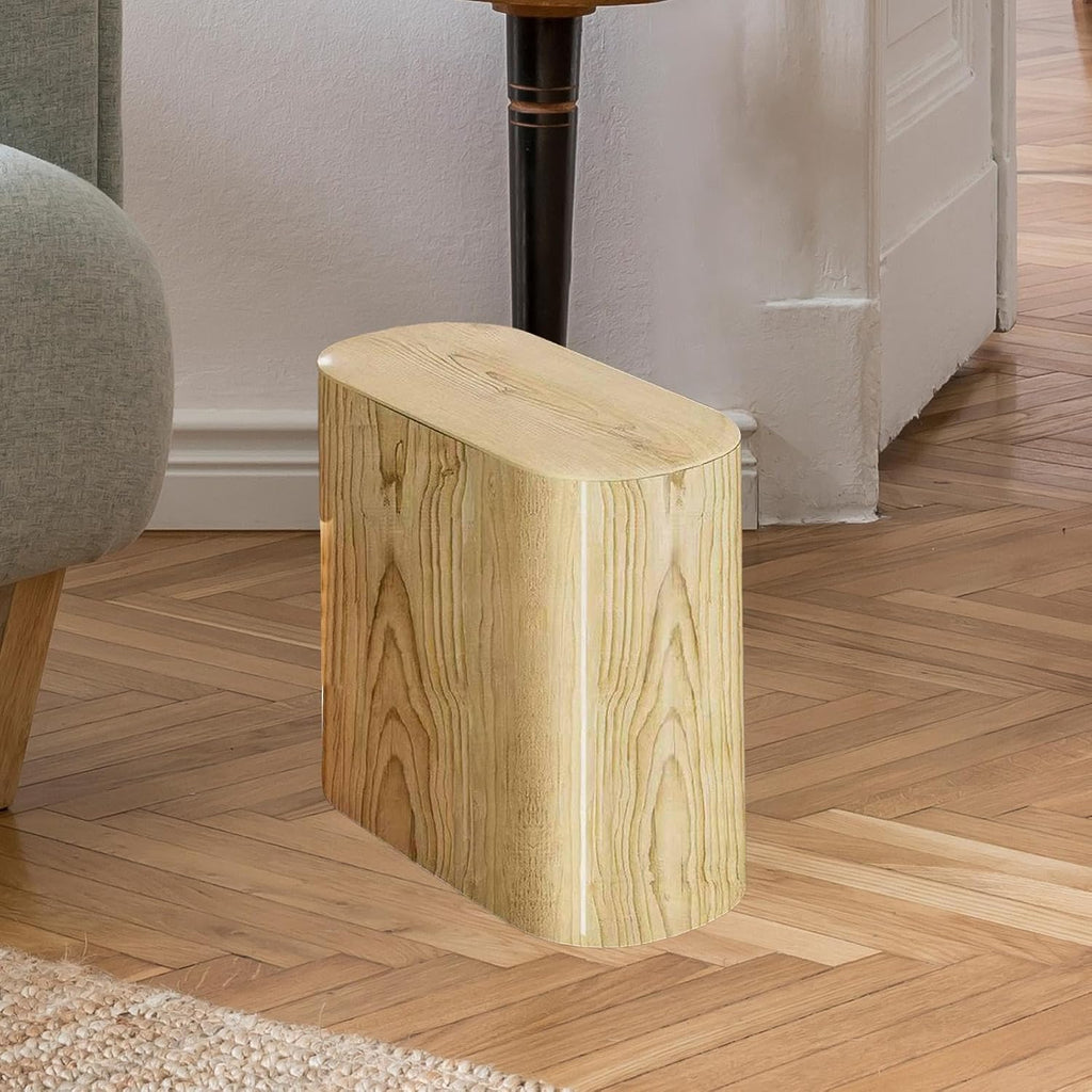 Bathroom Trashcans with Lids, Plastic Marble Wood Pattern Trash Can Small Garbage Bin with Lid for Bathroom, Modern Waste Basket for Home Indoor Hotel, Waste Collection and Storage