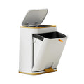 Bathroom Trash Can with Lid, Plastic Garbage can with Press top Lid for Kitchen, Bathroom, Bedroom, Living Room, Offices
