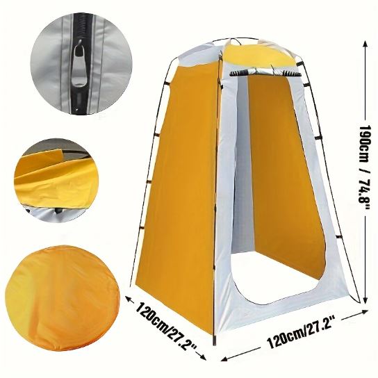 1pc Privacy Shower Tent Outdoor Waterproof Changing Room Shelter For Camping Hiking Beach, Outdoor Beach Tent with Detachable Support Pole and Carry Bag