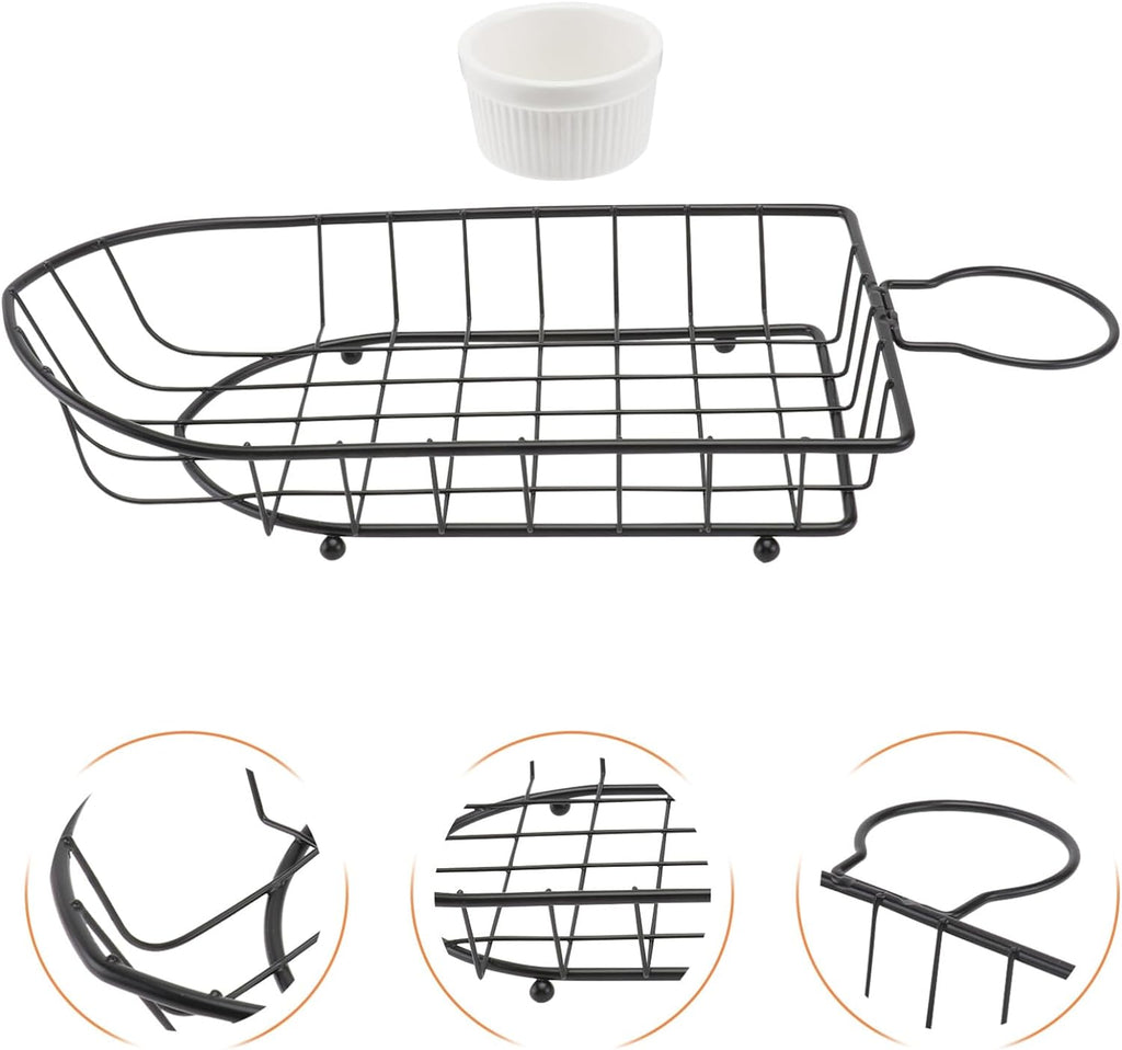 Boat Snack Basket French Fries Basket, Metal Wire Food Organizer For Home Restaurant