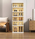 6 Tier Foldable Shoe Rack Organizer with Magnetic Clear Door, Collapsible Shoe Storage Organizer, Boot Storage Organizer