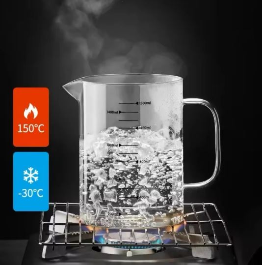 1200ml Borosilicate Glass Oil Filter Pot, Oil Container Jar, Glass Oil Kettle