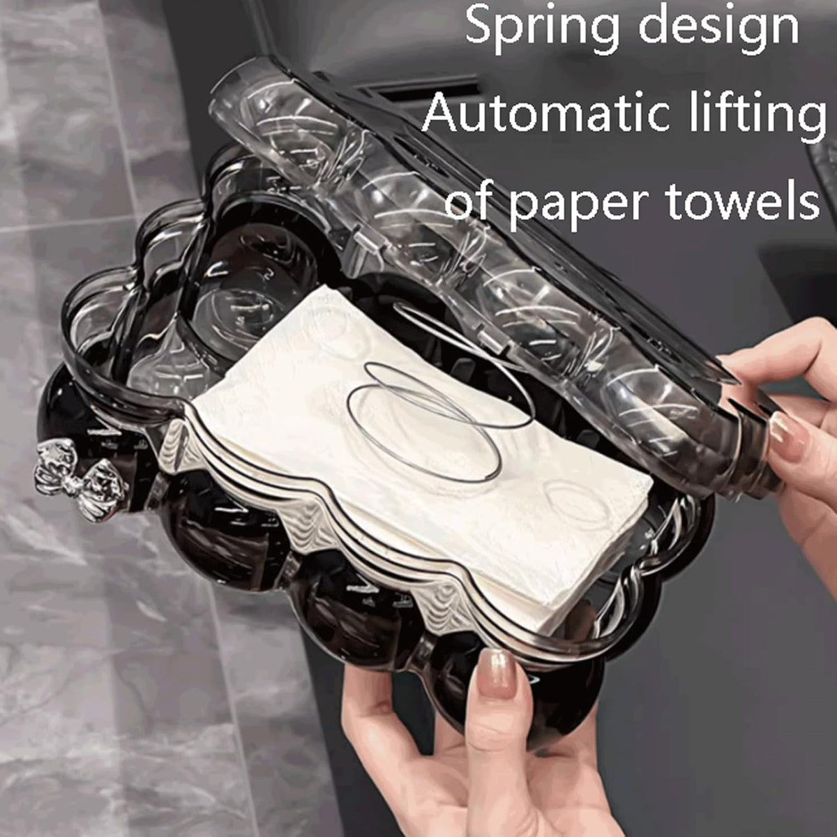 Modern Acrylic Bubble Tissue Napkin Holder Cover Tissue Dispenser & Organizer