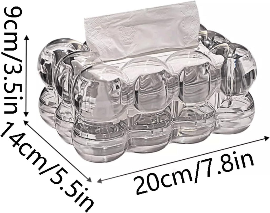 Modern Acrylic Bubble Tissue Napkin Holder Cover Tissue Dispenser & Organizer