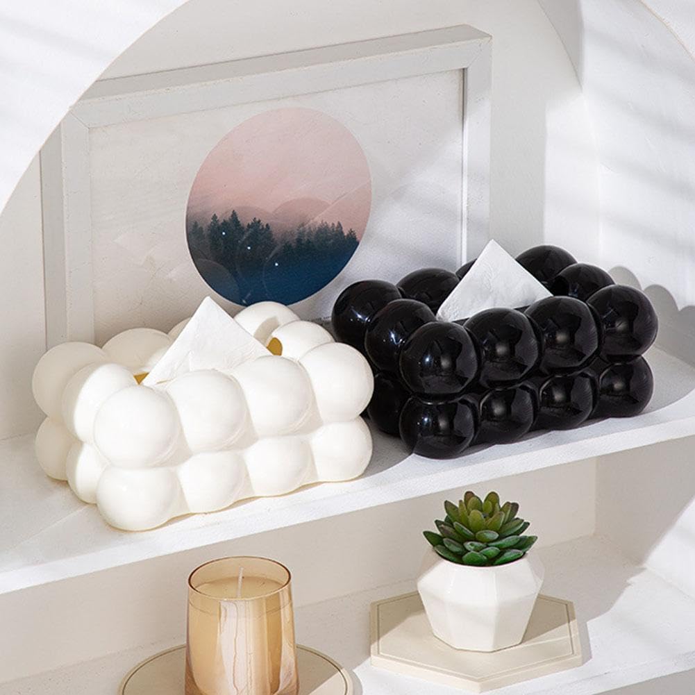 Bubble Shape Tissue Box Holder, Non Slip Plastic Tissue Box Cover