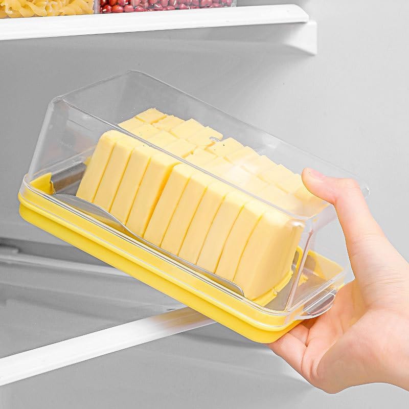 Butter Slicer Container Dish With Lid And Slicer, Butter Stainless Steel Cutter And Keeper Storage for Fridge