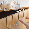 2Pcs Stainless Steel Multi-Use Over Cabinet Hook, Drawer Hanger Hook Heavy Duty Hooks