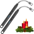 Candle Lighter - Flexible Plasma Arc Long Neck USB Lighter Rechargeable Windproof Flameless For Candles, Grill, Cooking, Camping, Hiking