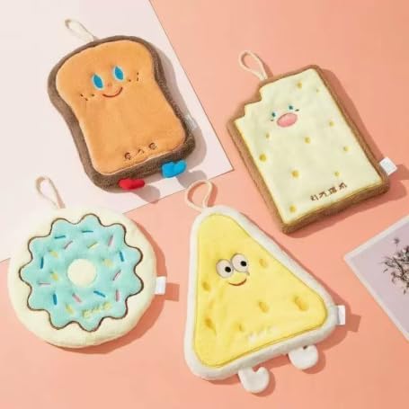 1Pc Cute Cartoon Character Hanging Towel, Absorbent Handkerchief Fabulous Cleaning for Step and Hand Puff