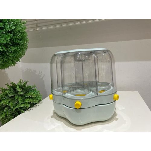 Cereal Rice Bucket Dispenser 6 Grid 360° Rotating Waterproof And Moisture-Proof Rice Storage Box For Kitchen, White