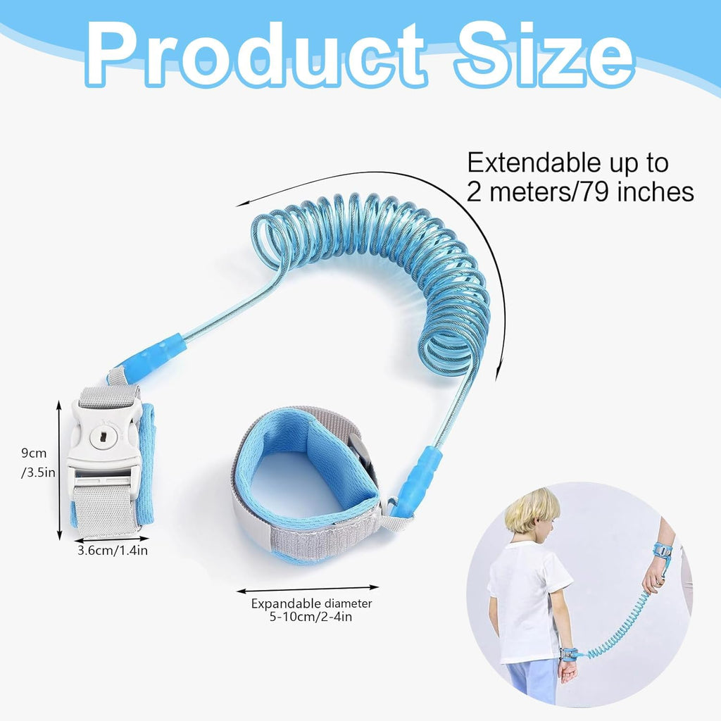 Child Safety Wristband with 360° Rotating Cuff - Secure & Comfortable Anti-Lost Wrist Link for Toddlers