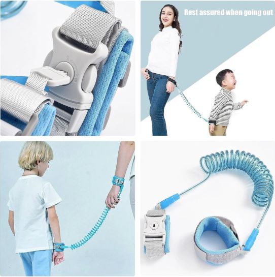 Child Safety Wristband with 360° Rotating Cuff - Secure & Comfortable Anti-Lost Wrist Link for Toddlers