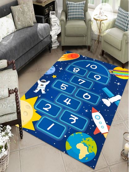 Children Hopscotch Play Mat Soft Non Slip Play Floor Mats for Boys Girls Bedroom Playroom