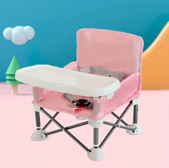 1pc Children's Folding Dining Chair, Portable, Detachable Plate, Suitable For Baby At Home Eating And Outdoor Picnic Dining Chair