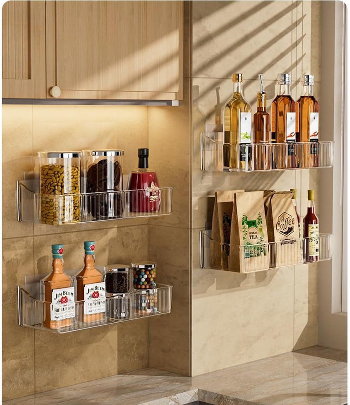 1Pc Clear Acrylic Bathroom Shelves for Skincare and Cosmetics Storage