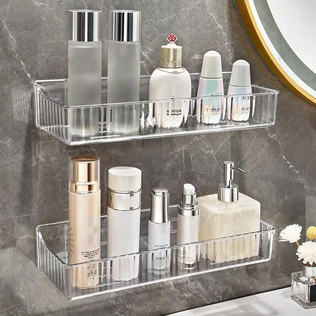 1Pc Clear Acrylic Bathroom Shelves for Skincare and Cosmetics Storage