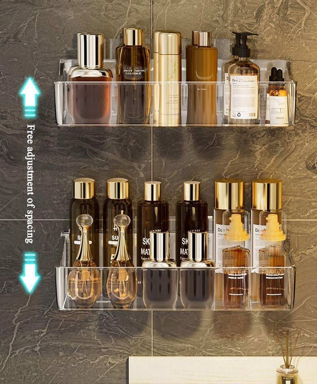 1Pc Clear Acrylic Bathroom Shelves for Skincare and Cosmetics Storage