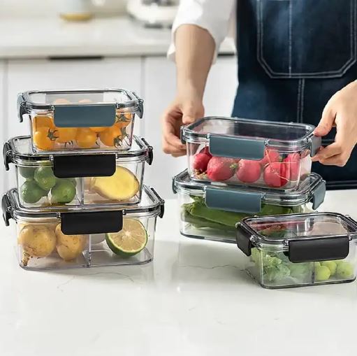3Pcs Clear Acrylic Food Storage Containers