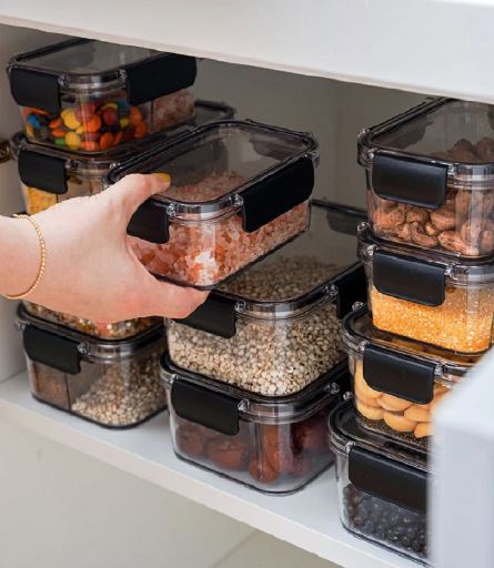 3Pcs Clear Acrylic Food Storage Containers