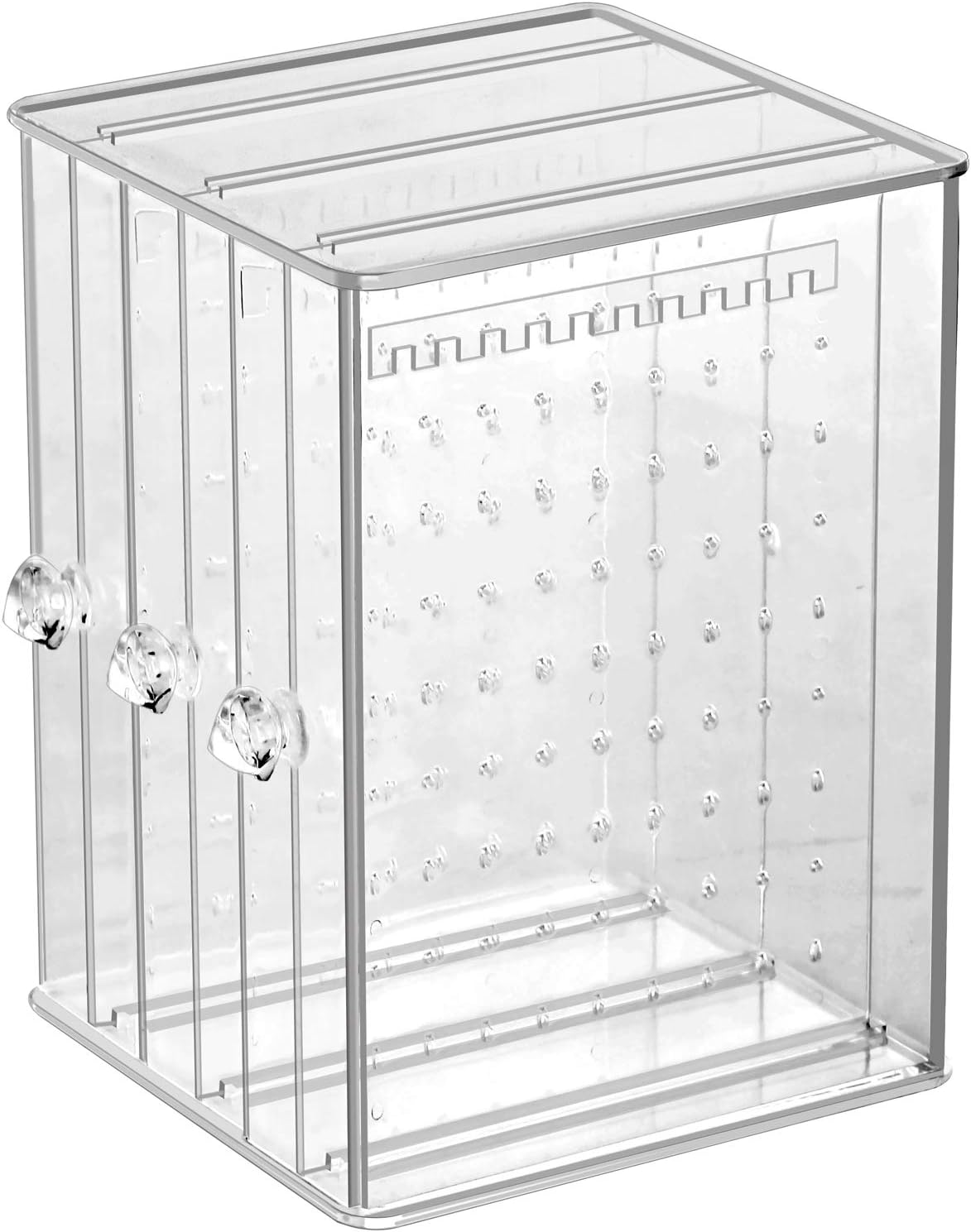 Clear Acrylic Jewelry Storage Box, 3 Vertical Drawer Earrings Display Stand Holder