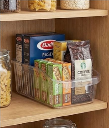 Clear Vented Refrigerator Organizer Bin – Acrylic Food Storage Basket with Handles for Fruit, Vegetables & Pantry