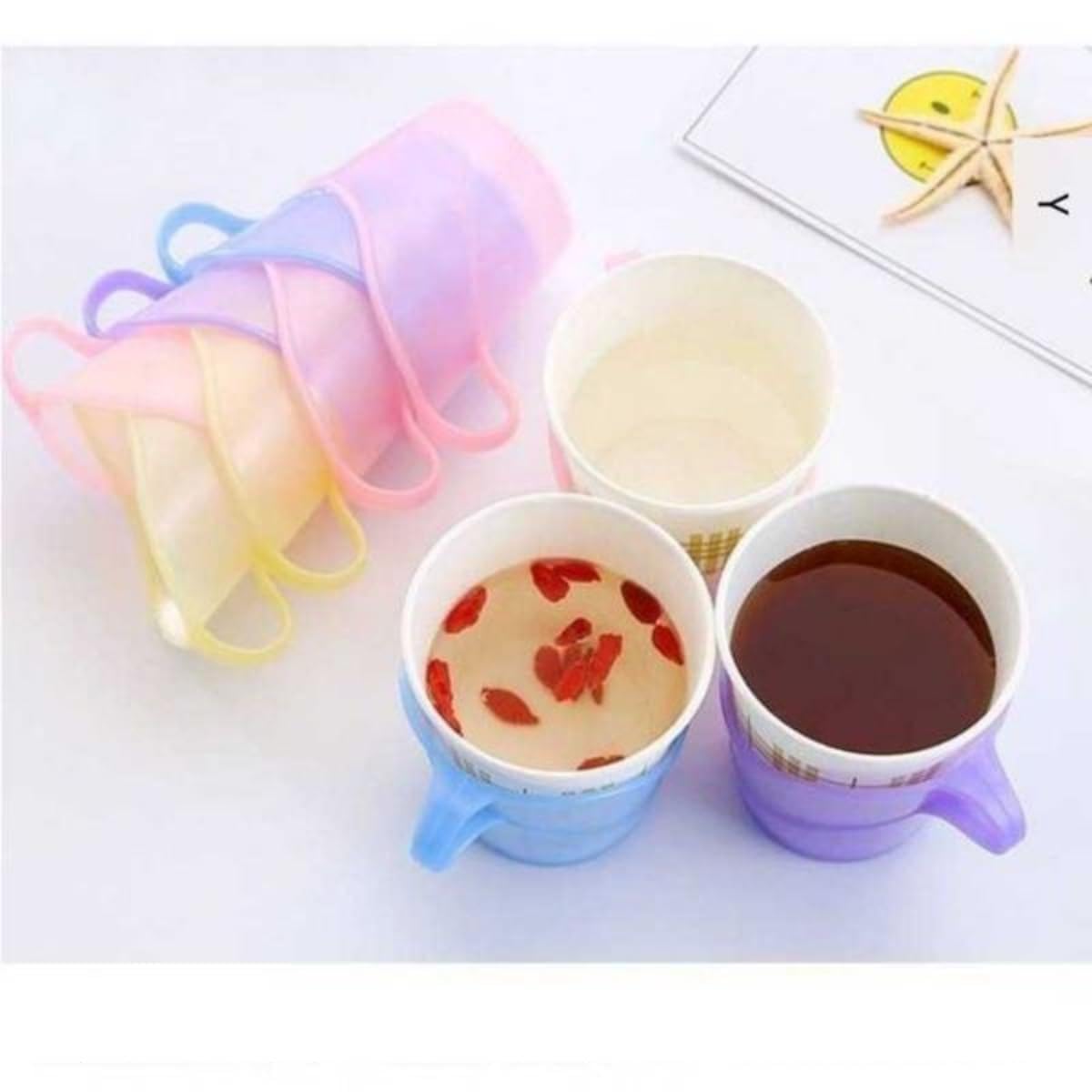 (Pack Of 6) Beverage Holder Coffee Cup Holder, Plastic Cup Stand for Hot Tea, Coffee