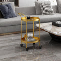 Coffee Table Removable Tea Table Cart, Simple Bedside Storage Table Gold