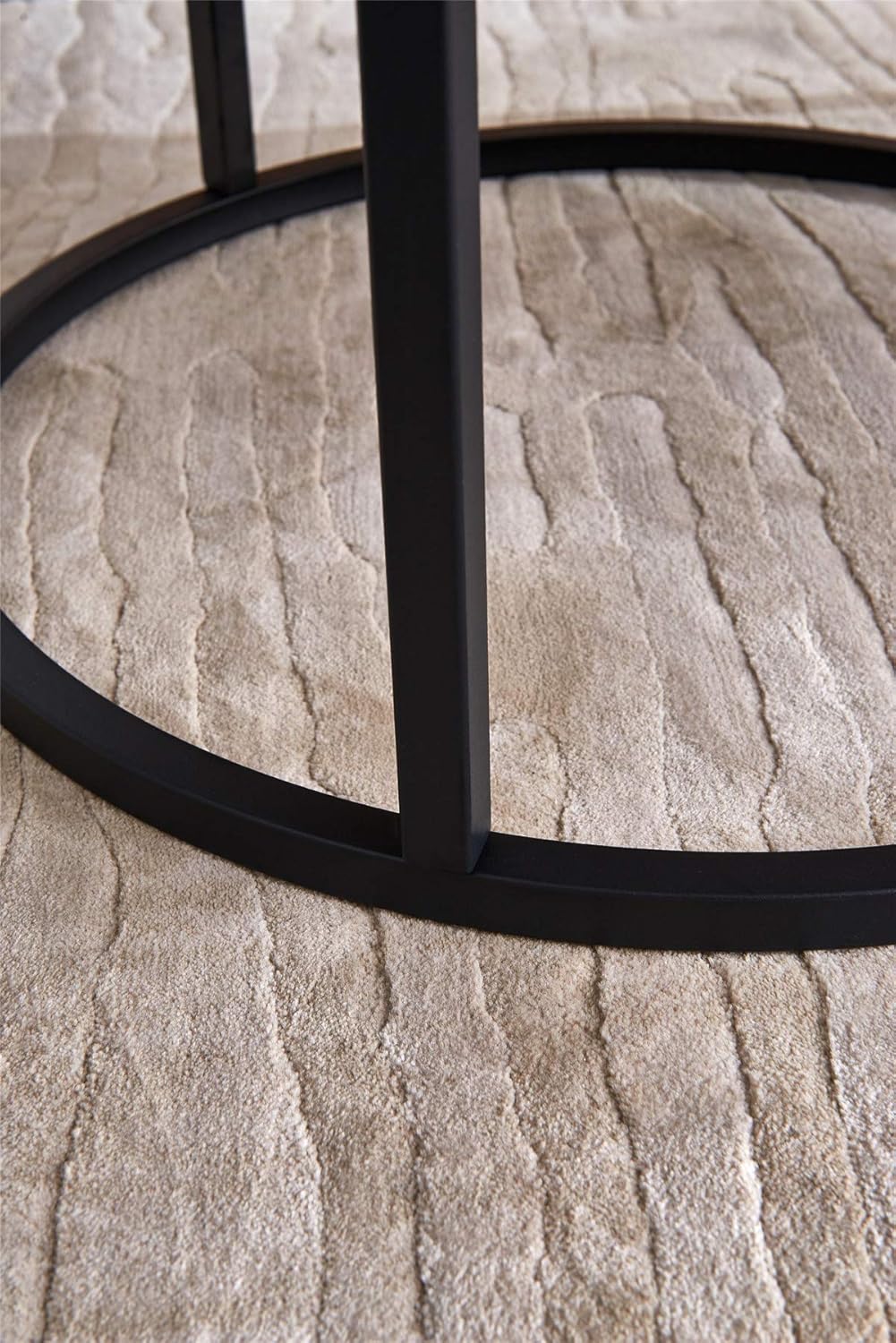 Set of 2 Round Nesting Coffee Table, Marble Finish with Sturdy Metal Frame for Living Room
