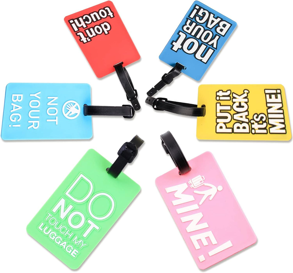 1pc Colorful Flexible PVC Travel ID Labels Name Card Holder, Secure Suitcase Luggage Tags
