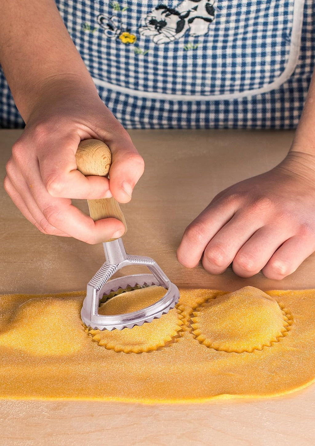 Cookie Stamp Cutter with Wooden Handle, Fondant Press Mold Cutter