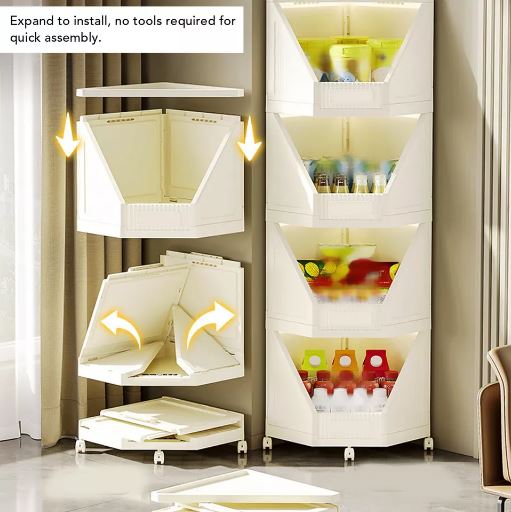 Corner Storage Cabinet Shelf for Bedroom Home