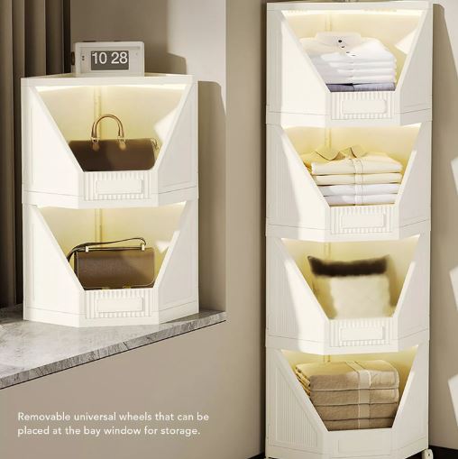 Corner Storage Cabinet Shelf for Bedroom Home