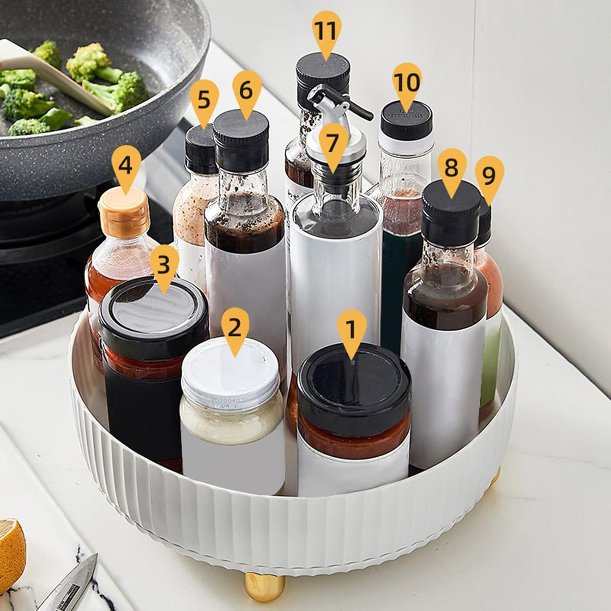 Elegant Rotating Vanity Organizer for Skincare and Cosmetics