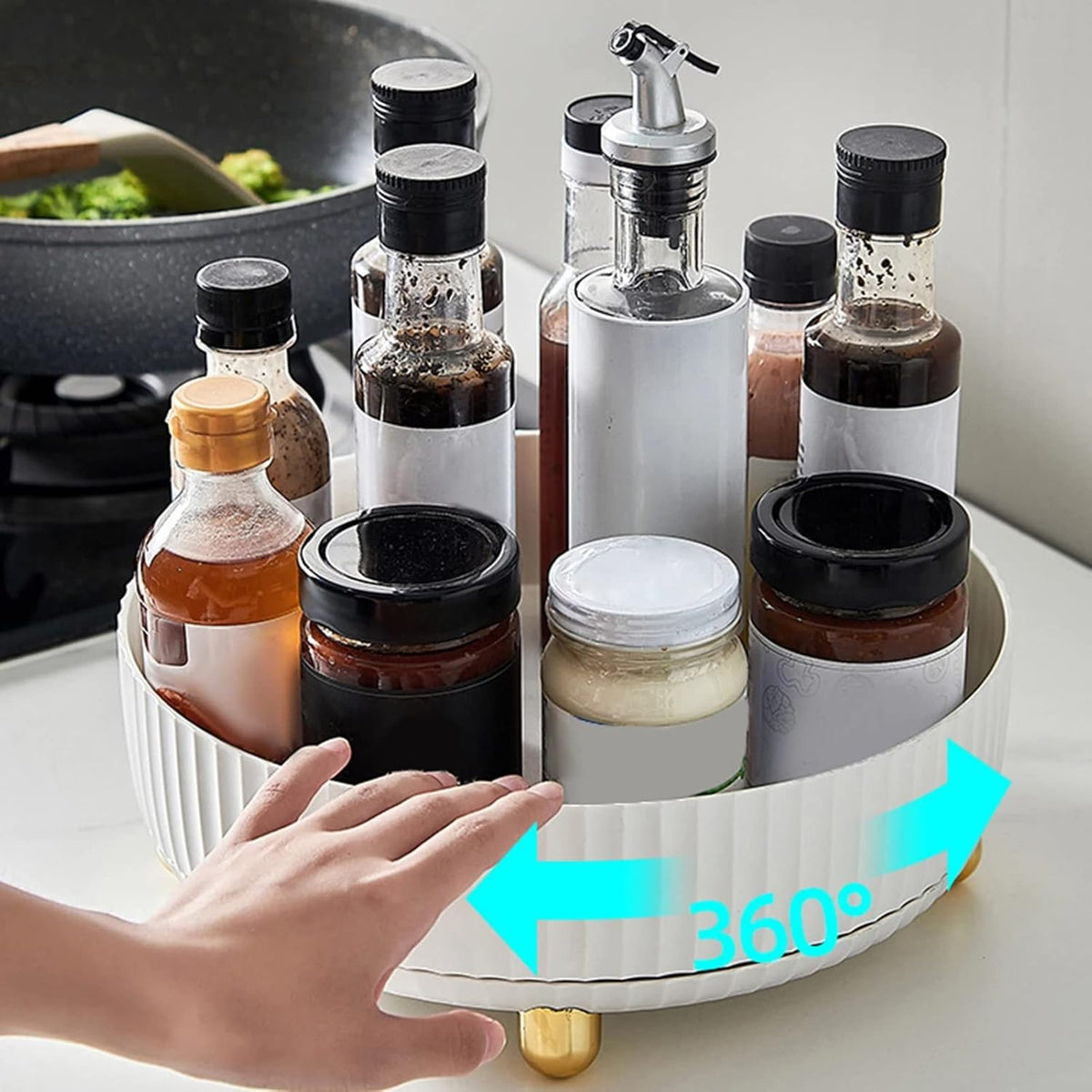 Elegant Rotating Vanity Organizer for Skincare and Cosmetics