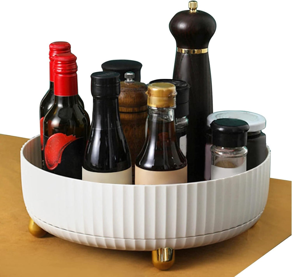 Elegant Rotating Vanity Organizer for Skincare and Cosmetics