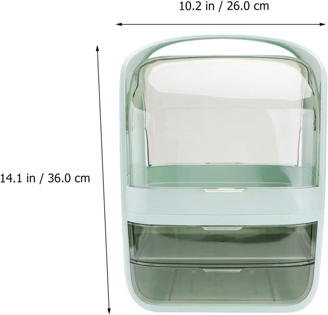 Clear Makeup Organizer Dust-Proof Cosmetic Storage Display Case, Large Capacity Cosmetic Shelf Desktop Organiser