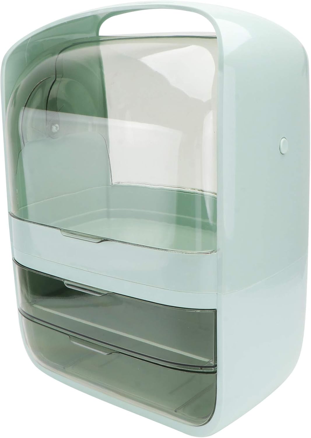 Clear Makeup Organizer Dust-Proof Cosmetic Storage Display Case, Large Capacity Cosmetic Shelf Desktop Organiser