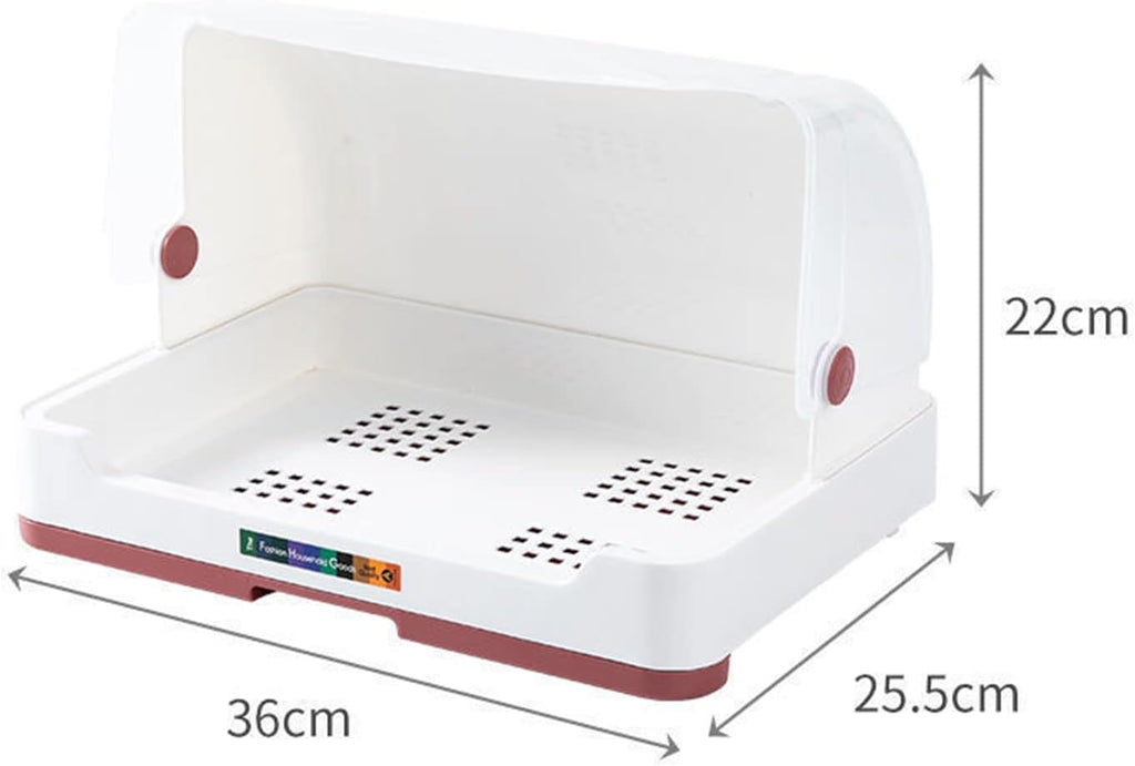 Kitchen Dish Drainer With Lid Cover Countertop Kitchen Utensil Cutlery Cup Drying Caddy Box