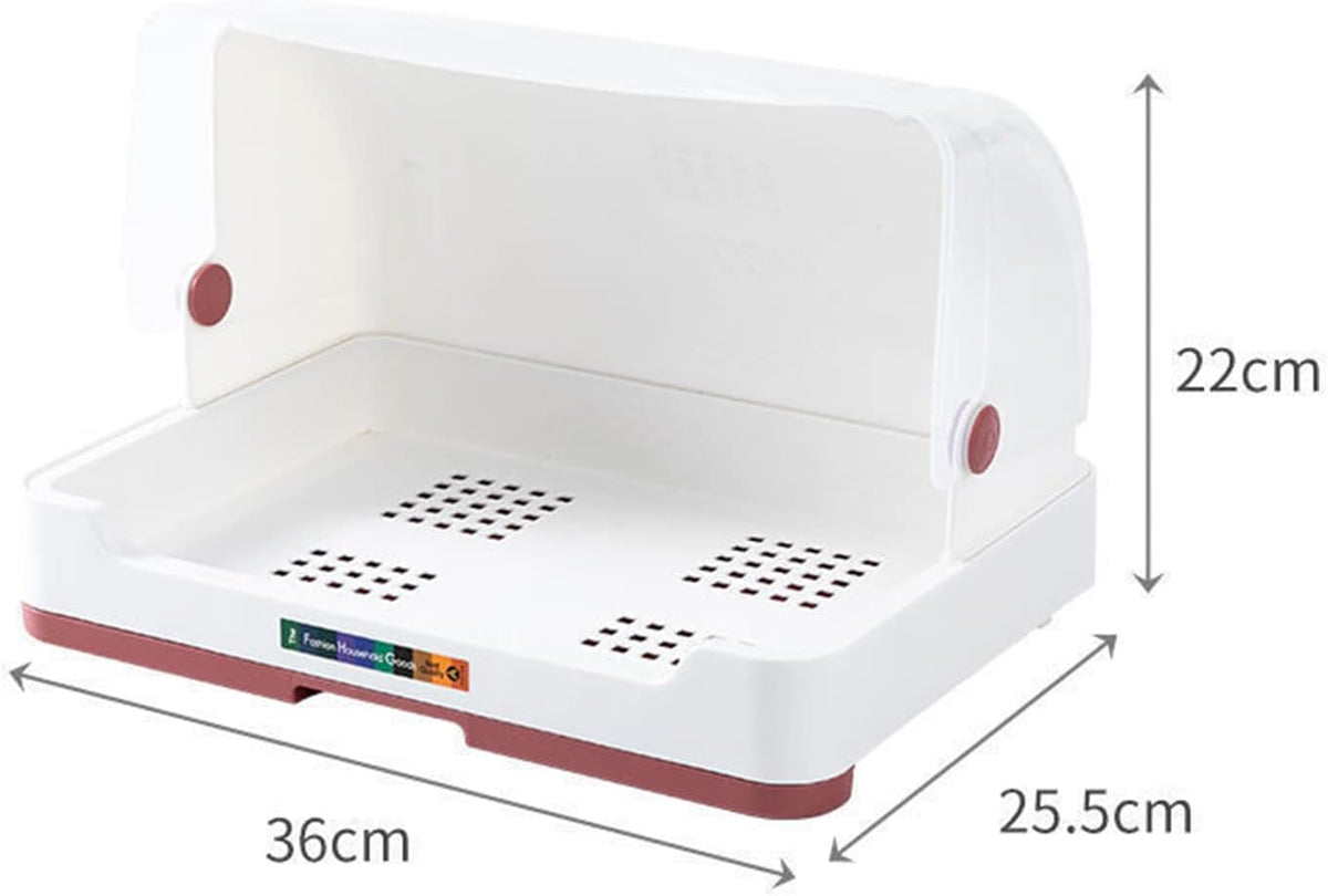 Kitchen Dish Drainer With Lid Cover Countertop Kitchen Utensil Cutlery Cup Drying Caddy Box