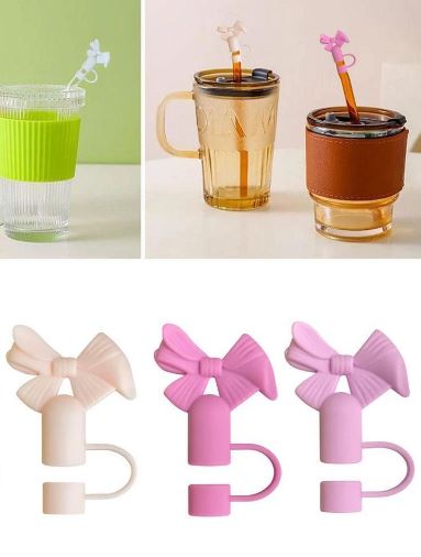 1pc Tumbler Straw Toppers - Cute Bow Style