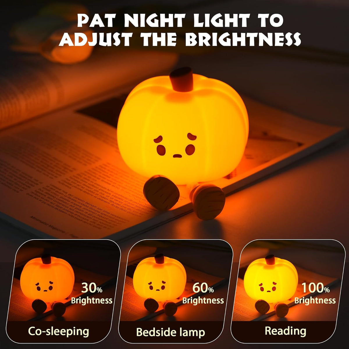 Cute Sleeping Lamp LED Night Light - Soft Glow, Color Changing, Dimmable Bedside Lamp