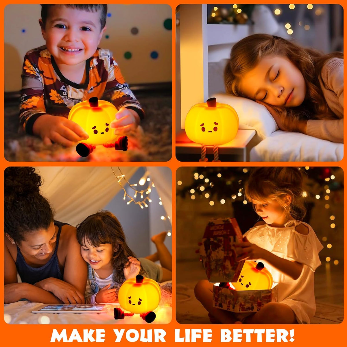 Cute Sleeping Lamp LED Night Light - Soft Glow, Color Changing, Dimmable Bedside Lamp