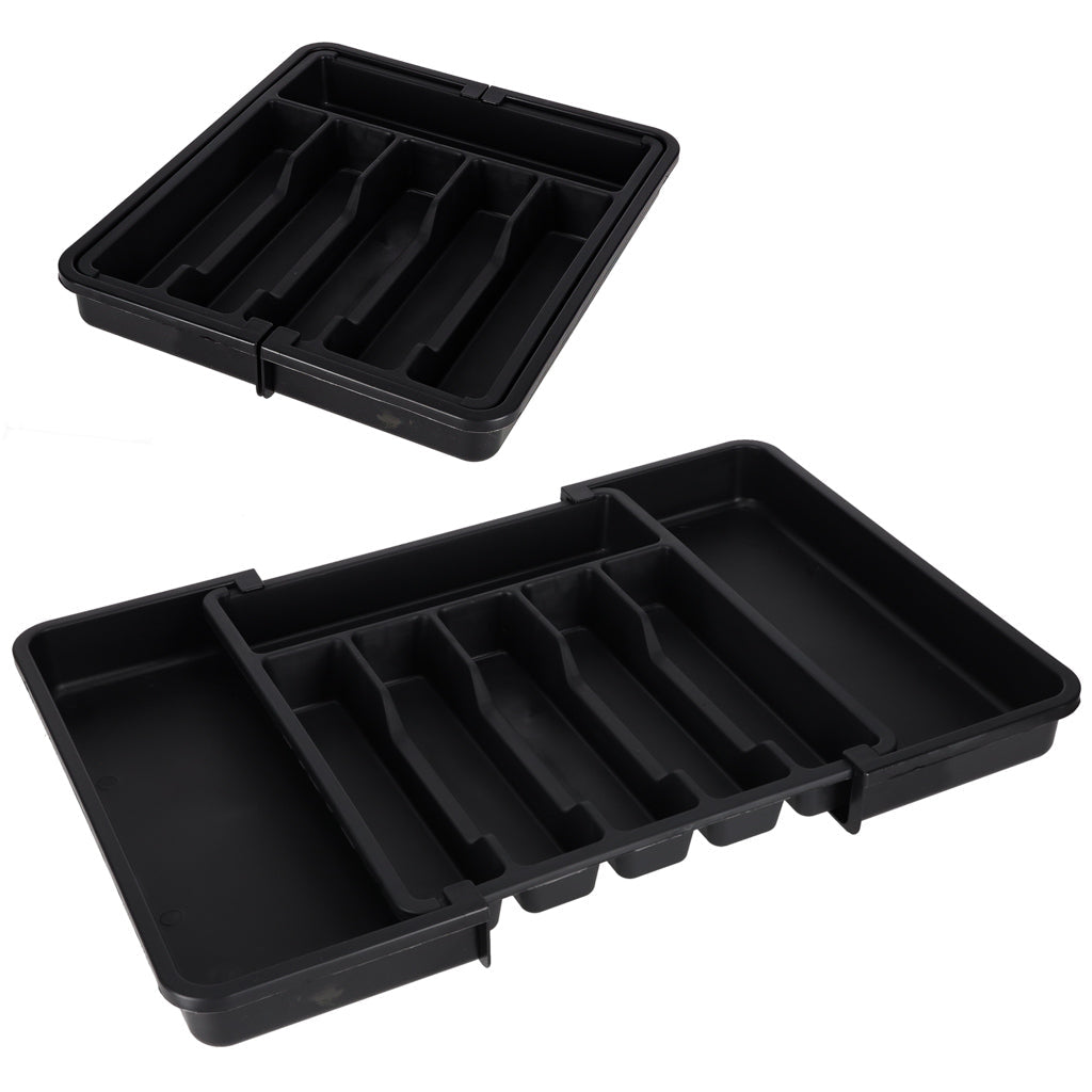 Drawer Organizer Expandable Kitchen Utensil Organizer, Cutlery Holder Tray Adjustable Plastic Drawer Divider Storage for Spoons Forks Knives