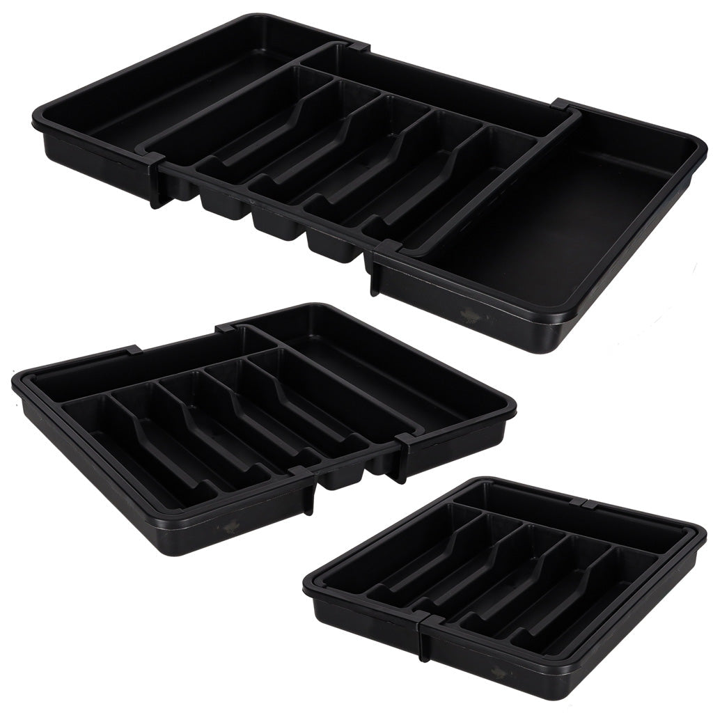 Drawer Organizer Expandable Kitchen Utensil Organizer, Cutlery Holder Tray Adjustable Plastic Drawer Divider Storage for Spoons Forks Knives