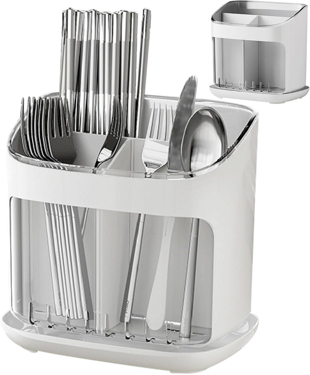 Cutlery Rack Stand, Kitchen Cutlery Holder, Utensil Holder with Large Capacity, Kitchen Utensils Organizer, Dishwasher Chopstick Basket, Tableware Holder Box for Home Decor