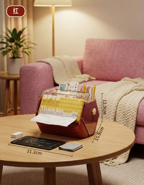 Smart Desk Organizer Tissue Box for Living Room & Bedroom