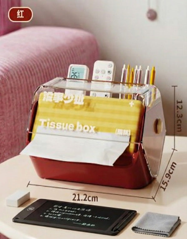 Smart Desk Organizer Tissue Box for Living Room & Bedroom